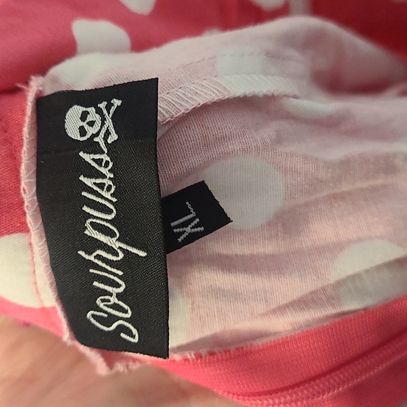 Pink and white polka-dot sourpuss skirt - Picture 2 of 3